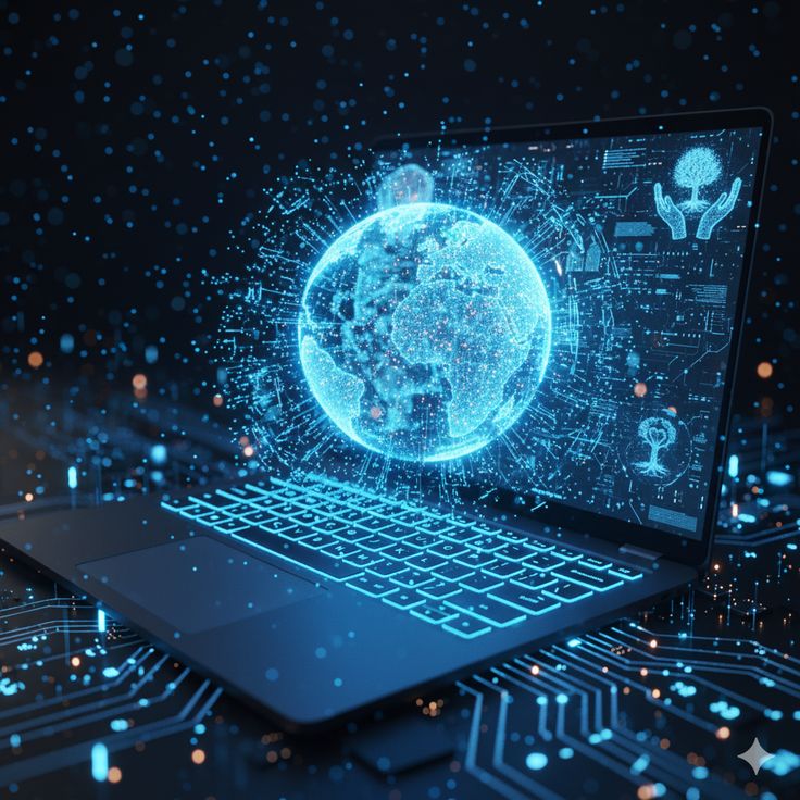 Artificial intelligence _ Futuristic computer _ laptop 💻